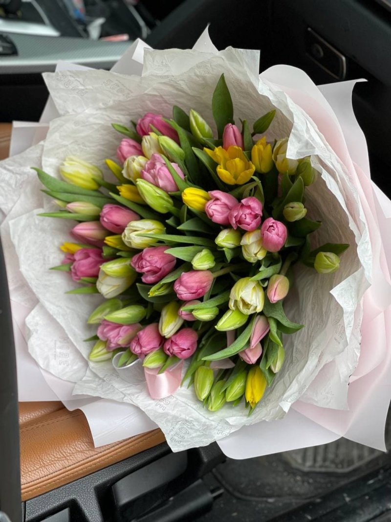A large bouquet of tulips